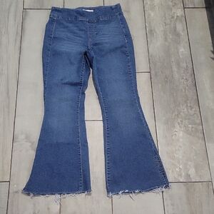 S O Women's Blue Flared Jeans HIGH RISE  SIZE MED PULL UP #35